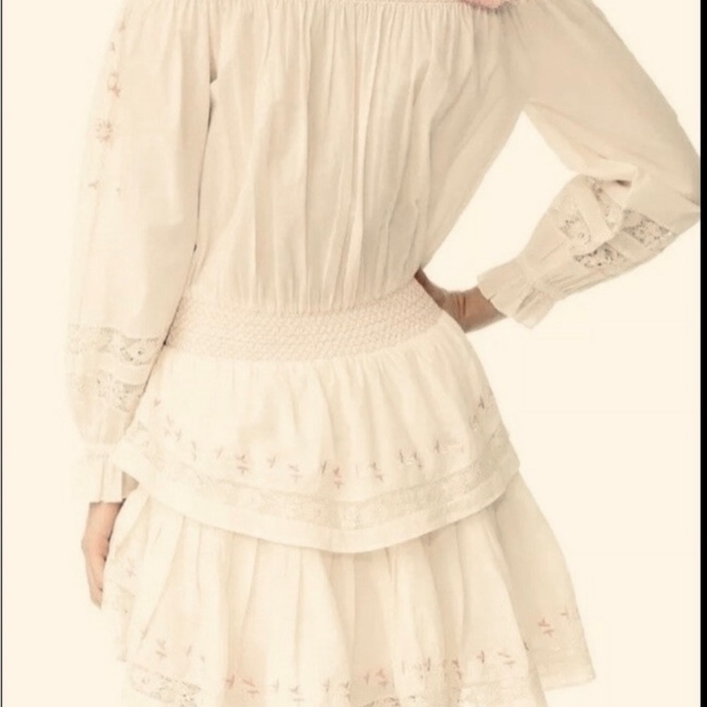 LoveShackFancy Resort collection off-shoulder mini dress - Picture 11 of 12